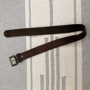 Thick brown leather belt